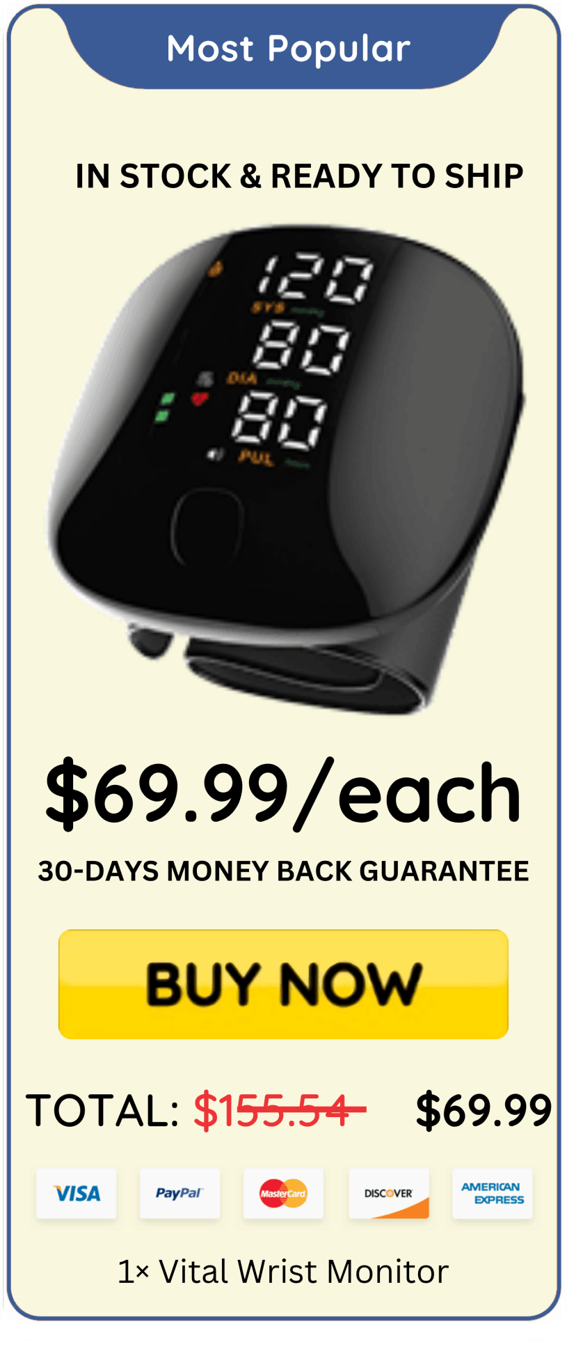 Vital Wrist Monitor offer price 